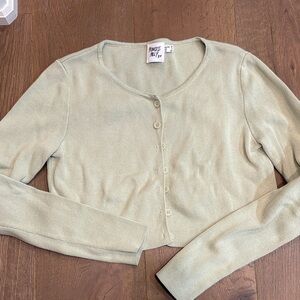 PRINCESS POLLY Sage Green Cropped Button Cardigan
